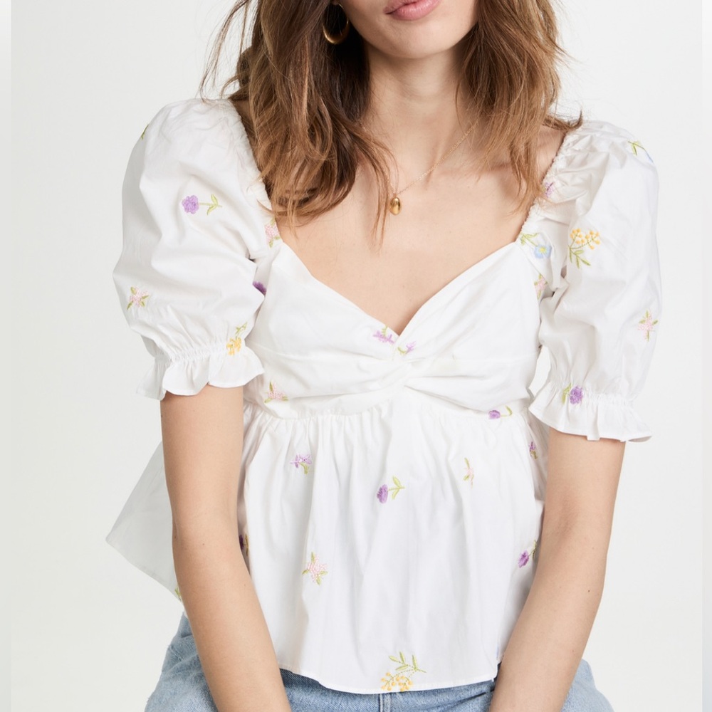English Factory Floral Ruffle Top - Size M
